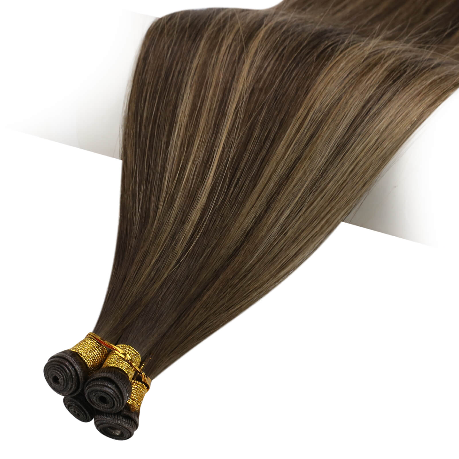 genius weft hair extensions virgin hair balayage brown with blonde