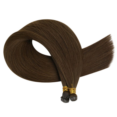 genius weft human hair dark brown