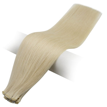 genius weft human hair extensions platinum blonde