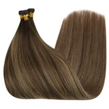 genius weft real human hair balayage brown mixed blonde