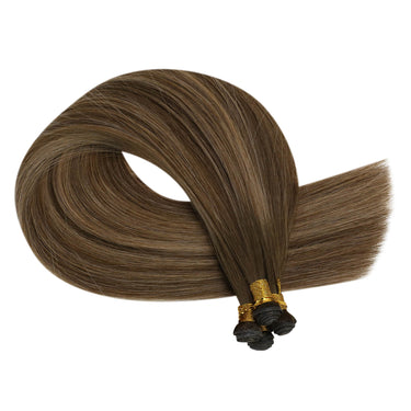 genius weft virgin hair balayage brown with blonde