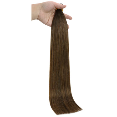 genius weft virgin hair balayage darkest brown