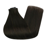 genius weft virgin hair straight darkest brown