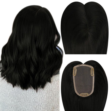 hair topper for thin hair natural black 3"*5"