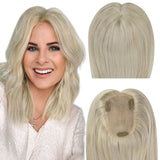 hair topper for thin hair platinum blonde 3"*5"