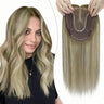 hair topper for short hair light brown straight