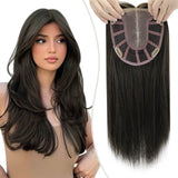 virgin hair topper darkest brown silk straight