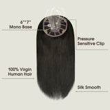 mono base hair topper off black