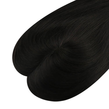 human hair topper virgin hair black