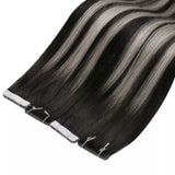 injection tape in hair virgin human hair balayage black mix silver
