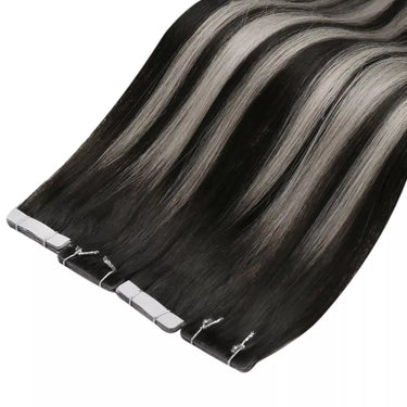 injection tape in hair virgin human hair balayage black mix silver