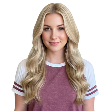 clip in human hair extensions highlight blonde hair