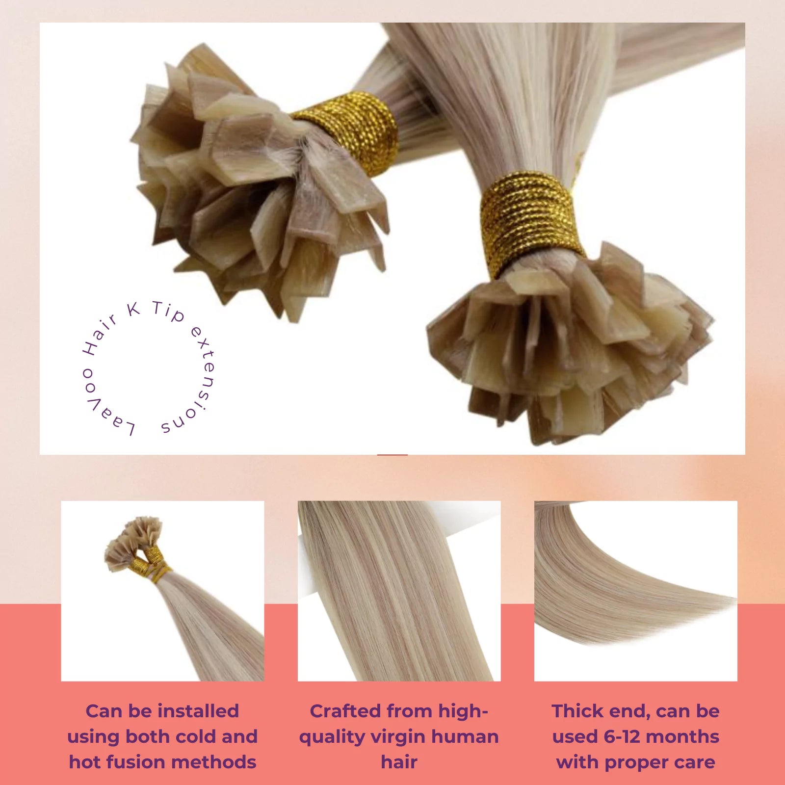k-tip hair virgin human hair extensions