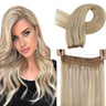 invisible wire hair extensions blonde