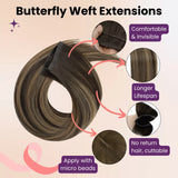 invisible weft hair extensions butterfly weft