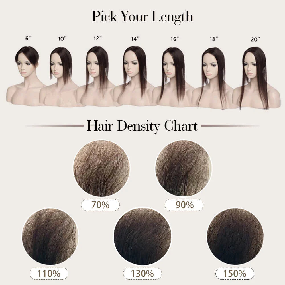 [Cheveux vierges] 15,2 x 17,8 cm Topper Lace Virgin Hair Topper Balayage Brown #2/8/2 | LaaVoo 