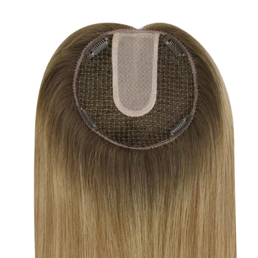 balayage virgin clip on hair topper