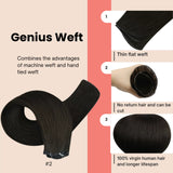 brown hybrid weft hair