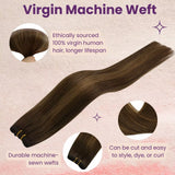 brown hair sew in weft hair extensions