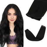 black hybrid weft extensions virgin human hair