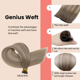 hybrid weft human hair extensions weft