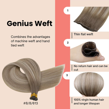 hybrid weft human hair extensions weft