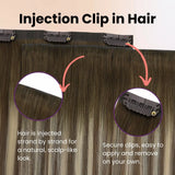 real hair extensions injection clip in human hair extensions brown hair