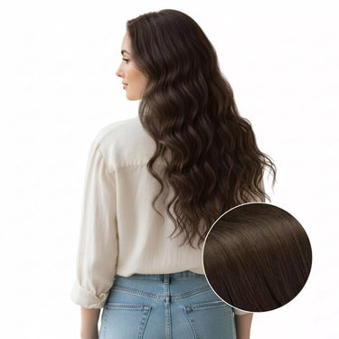 dark brown clip in hair extensions