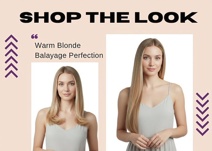 warm blonde mix brown balayage tape in extensions