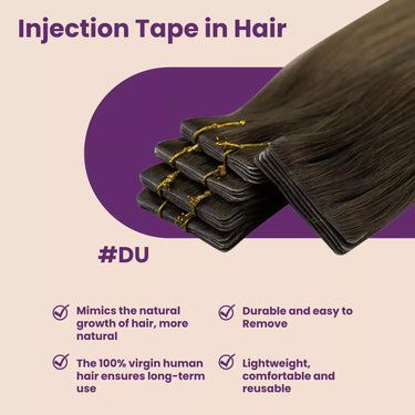 tape in hair extensions balayage darkest brown with light brown