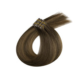 injection tape in hair extensions balayage brown straight