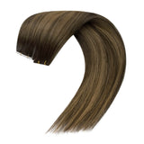invisible tape in hair extensions virgin hair balayage brown straight