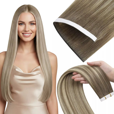 tape in weft balayage hair extensions straight hair extensions
