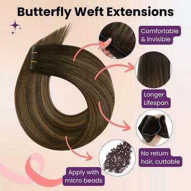 hair weft extensions butterfly weft