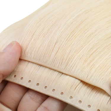 blonde hair weft straight hair extensions