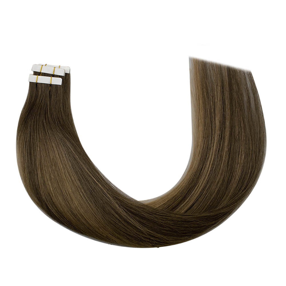 invisible tape in hair extensions virgin hair brown straight