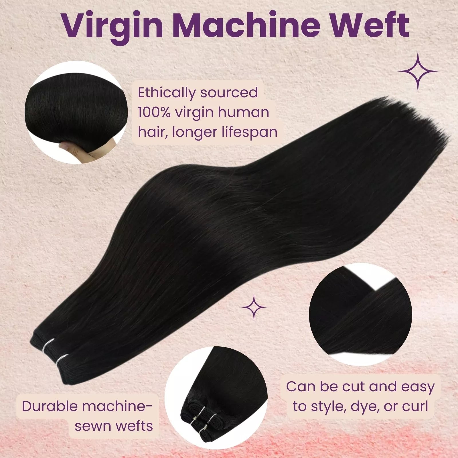 human hair weft virgin weft hair extension