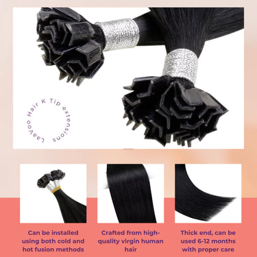 k tip hair extenisons black hair