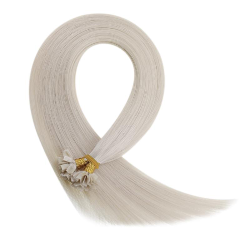 [ Virgin Hair] K Tip Hair Extensions Human Hair Whitest Blonde #1000|  LaaVoo