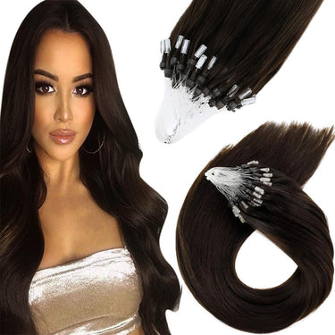 laavoo micro link haie extensions remy hair brown