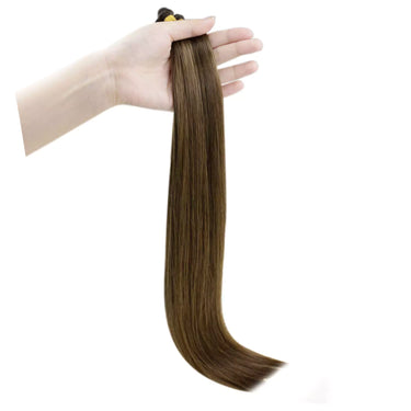 Human hair hand tied weft extensions