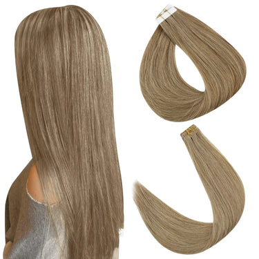 tape in light brown highlight hair
