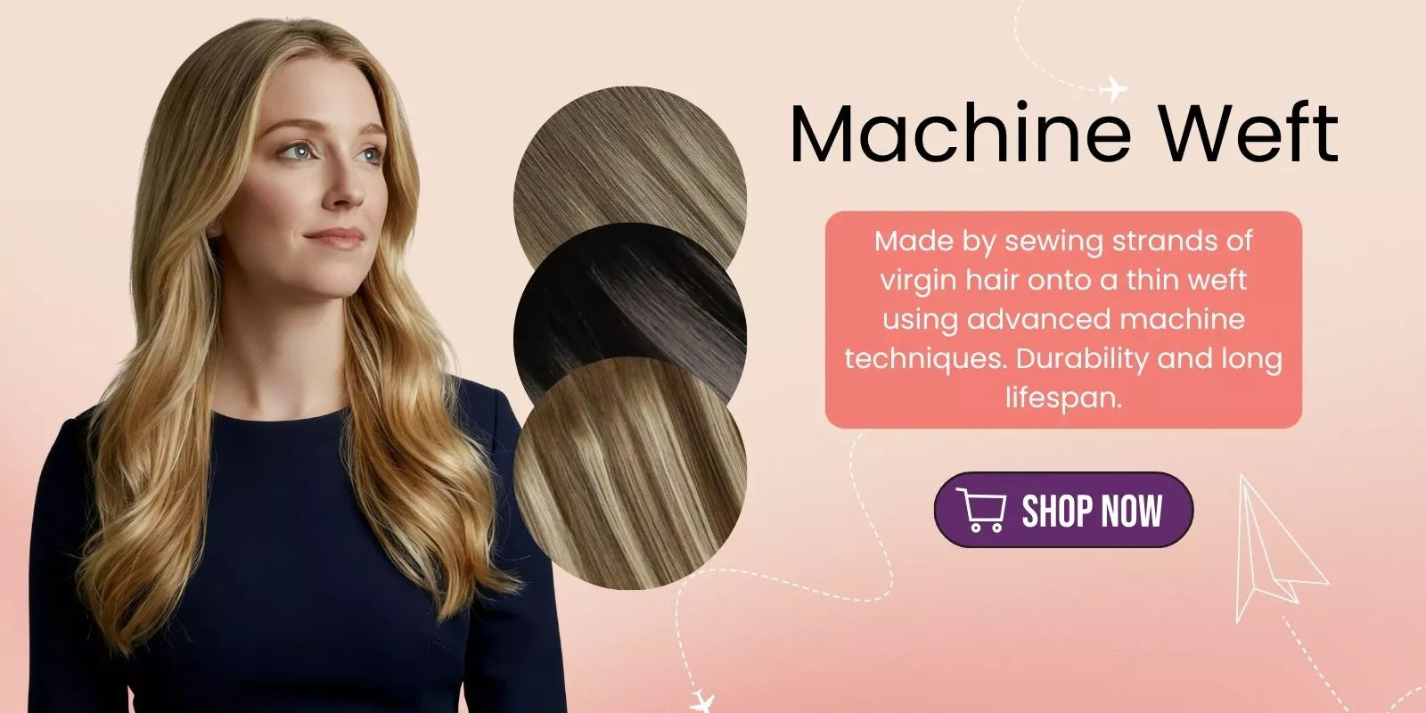 double weft hair extensions machine weft