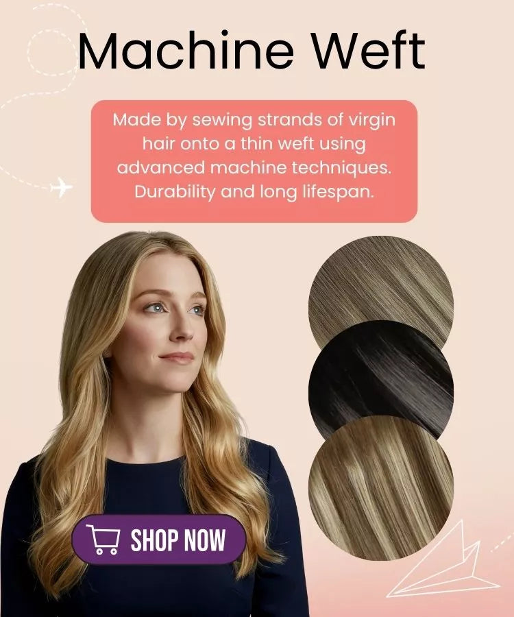 machine weft extensions virgin human hair