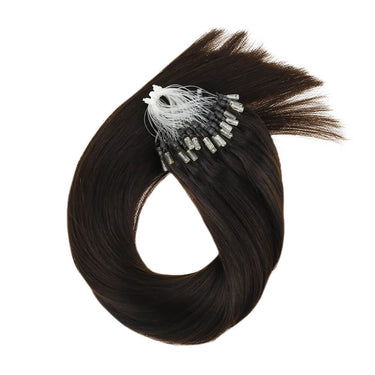 micro link hair extensions darkest brown silk straight