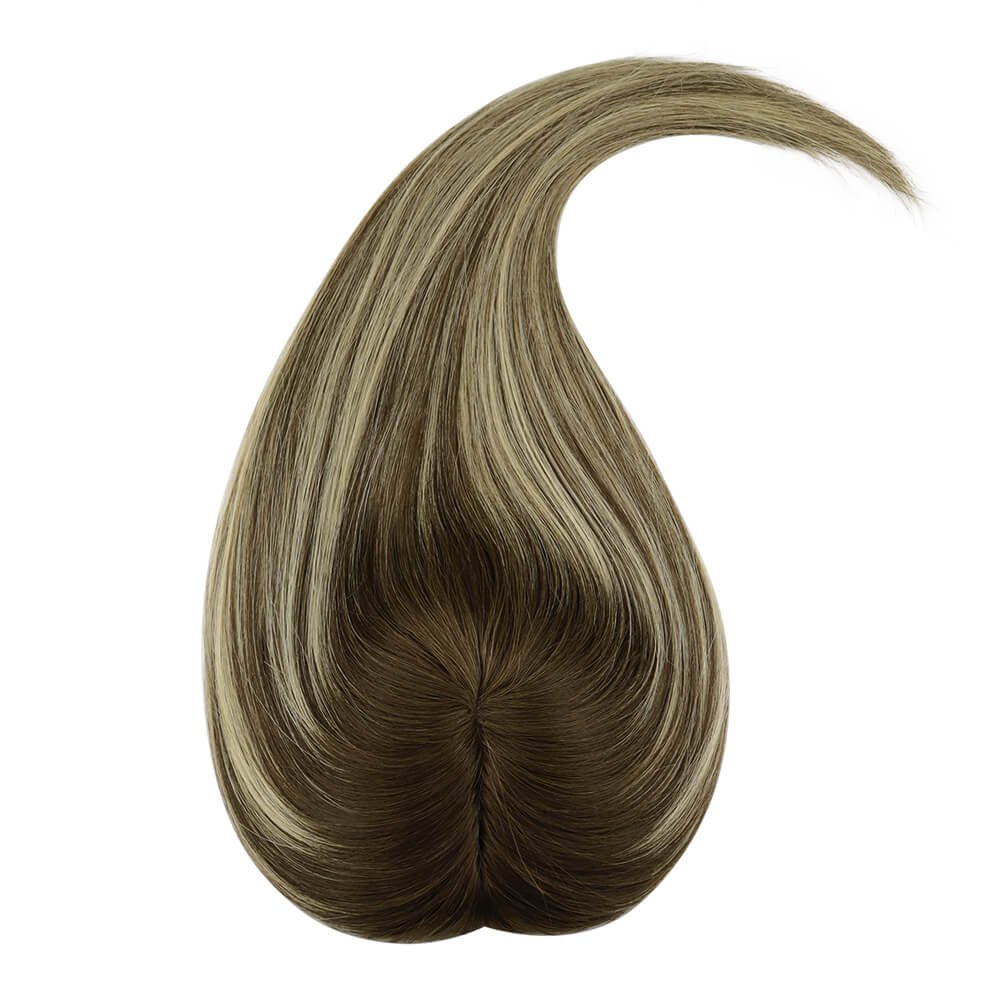 hair topper balayage brown virgin hair