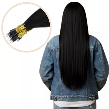 jet black nano hair extensions remy human hair