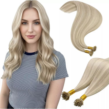 highlight blonde nano ring hair extensions