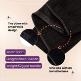 invisible hole weft hair extensions natural black virgin hair