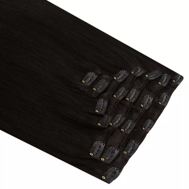 human hair clip in extensions thick hair darkest brown hair